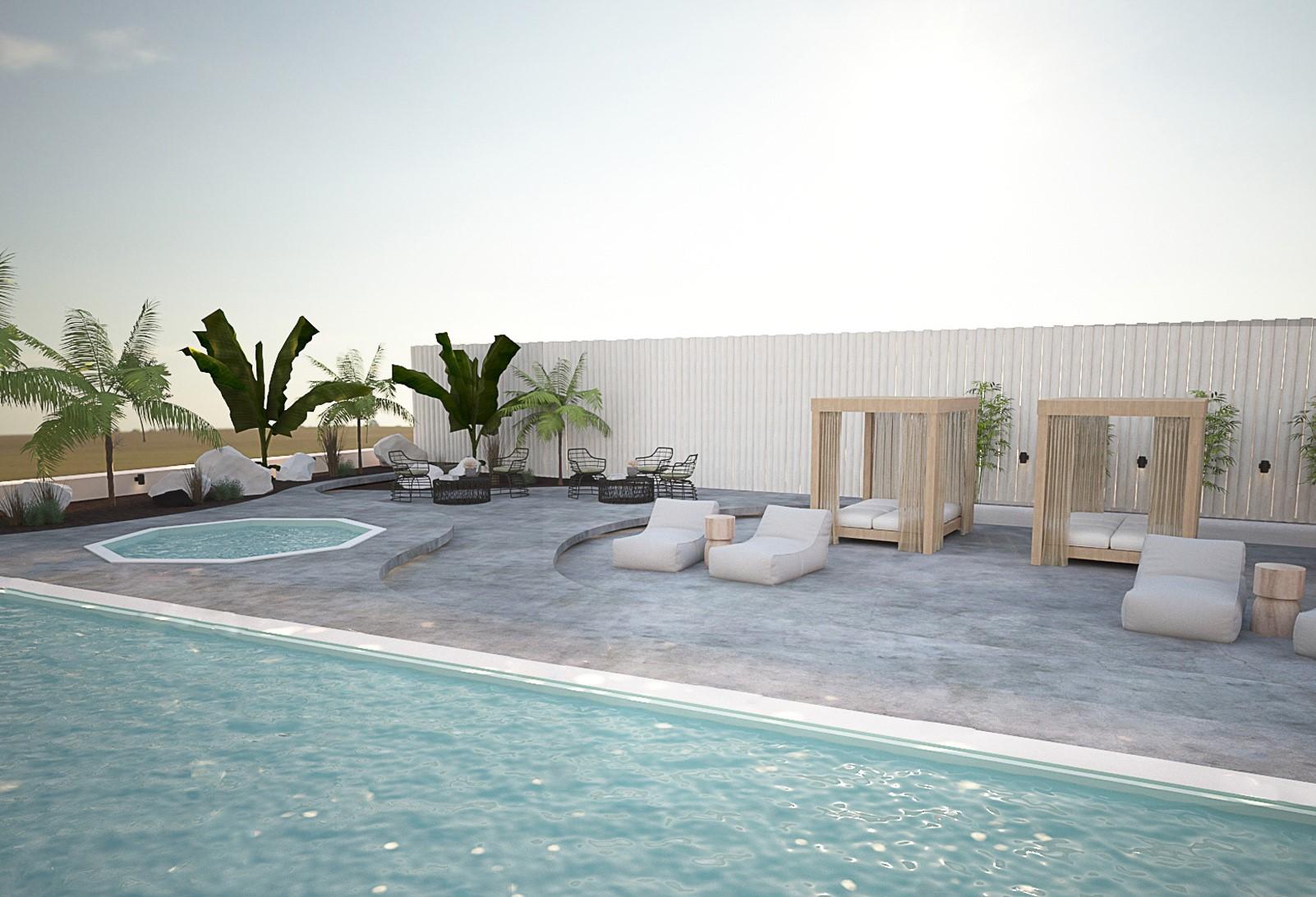 Aelia Luxury Suites 카르테라도스 외부 사진 3D rendering of a pool
