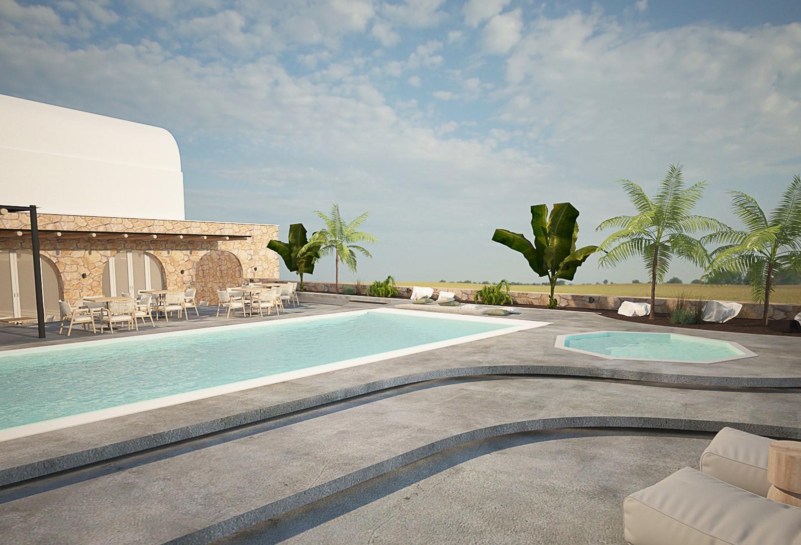 Aelia Luxury Suites 카르테라도스 외부 사진 3D rendering of a pool